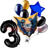 Batman 3 Yaş Rakam Yıldız Balon Set Yarasa Adam Batman Doğum Günü Parti Balon Set