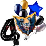 Batman 4 Yaş Rakam Yıldız Balon Set Yarasa Adam Batman Doğum Günü Parti Balon Set