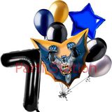 Batman 7 Yaş Rakam Yıldız Balon Set Yarasa Adam Batman Doğum Günü Parti Balon Set