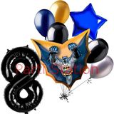 Batman 8 Yaş Rakam Yıldız Balon Set Yarasa Adam Batman Doğum Günü Parti Balon Set