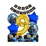 Batman 9 Yaş Balon Set Batman Yarasa Konsept Doğum Günü Parti Balon Set Batman Folyo Balon Set