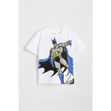 Batman Baskılı Erkek Çocuk Tişörtü - Beyaz - 6 - 7 Yaş