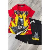 Batman Baskılı Kırmızı Tişört ve Siyah Şort Yazlık Çocuk Takım - 3 Yaş