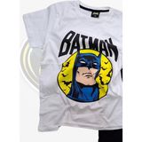 Batman Baskılı Tişört Şort ve Batman Maskeli Beyaz Renk Çocuk Takım - 3 - 4 Yaş