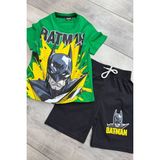 Batman Baskılı Yeşil Tişört ve Siyah Şort Yazlık Çocuk Takım - 7 Yaş
