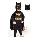 Batman Çocuk Kostümü Maskeli - Pelerinli ve 2 Adet Maskeli - 2 - 3 Yaş - Siyah