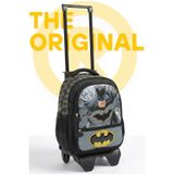 Batman Lisanslı Erkek Çocuk Okul Çantası - Üç Bölmeli Çıkarılabilir Çekçekli Sırt Çantası - Siyah/Gri 2026