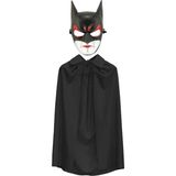 Batman Maskesi Cat Woman ve Batman Pelerini 90 cm Siyah Renk Set - Lisinya - 001-Renkli