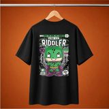 Batman Riddler Oversize Tisort - Siyah