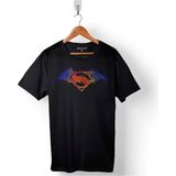 Batman V Vs Superman Watercolor Logo Erkek Tişört - Siyah