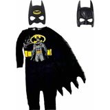 Batman Yarasa Adam Yeni Erkek Çocuk Kostümü Pelerinli 2 Maskeli - 9 - 10 Yaş - Siyah