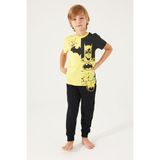 Batman Yellow Batman Sarı Erkek Çocuk Kısa Kol Pijama Takım - 5 - 6 Yaş