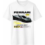 Batmn x Ferari Ön Baskılı Kaliteli Unisex Tişört - Beyaz - XL
