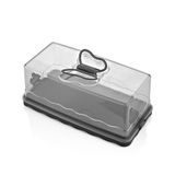 Baton Kek Fanusu, Şeffaf Kek ve Pasta Saklama Kabı, 4.5 L Kapasiteli, 33.5 x 17 x 12.5 cm, Dayanıklı Plastik