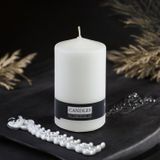 Baton Mum Beyaz Silindir Dekoratif Mumu Kandil Hediyelik Fitilli Mumlar Şamdan Kokusuz 6 x 10 cm