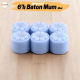 Baton Mum Mini 6'lı Mavi Silindir Dekoratif Mumu Kandil Fitilli Mumlar Şamdan Kokusuz - Açık Mavi - 1 Adet