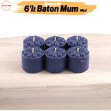 Baton Mum Mini 6'lı Siyah Silindir Dekoratif Mumu Kandil Fitilli Mumlar Şamdan Kokusuz - Mürdüm - 1 Adet