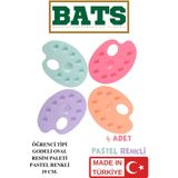 BATS 19 CM. GODELİ OVAL RESİM PALETİ PASTEL RENKLİ 4 ADET