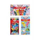 BATS OKUL KIRTASİYE BOYAMA BAŞLANGIÇ SETİ - 12'Lİ KURU BOYA 12'Lİ SULU BOYA 12'Lİ PASTEL BOYA - FATİH SET