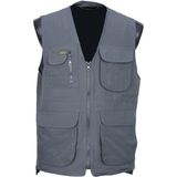 Battal Beden Erkek Kumaş Yelek Yazlık V Yaka Gri Renk - 2XL
