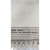 Battal Boy Kolları Örten Pamuklu Krem Zemin Vizon Çizgili Koltuk Örtüsü Takımı 3 3 1 1 Kreme Vizon 160 x 300 - Genel - Çok Renkli
