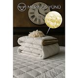Battal Boy Kuzu Yünü Doğal Yorgan 220x240 cm Organik Merinos Yün ile Yumuşak Yüzey - 220 x 240 cm - Beyaz
