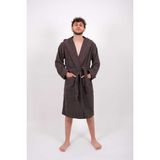 Battal Boy Pamuklu Kapüşonlu Unisex Bayan-Erkek Bornoz - 2XL