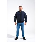 Battal Dahil 9 Beden Mevsimlik Pilo Mont - Lacivert - 6XL