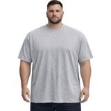 Battal Moda BattalModa Büyük Beden Erkek Basic Bisiklet Yaka Kısa Kollu Tişört %95 Pamuk %5 Likra Gri Melanj 3XL-8XL