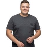 Battal Moda Battalmoda Erkek Büyük Beden Antrasit Bisiklet Yaka Kısa Kollu Central Tişört 3xl-4xl-5xl-6xl