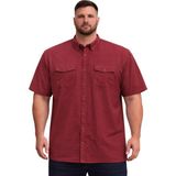 Battal Moda Battalmoda Erkek Büyük Beden Bordo Çift Cepli Kısa Kollu Gömlek 3xl-4xl-5xl-6xl-7xl-8xl