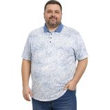 Battal Moda Battalmoda Erkek Büyük Beden Buz Mavi Polo Yaka Mikro Desenli Kısa Kollu Tişört 3xl-4xl-5xl-6xl