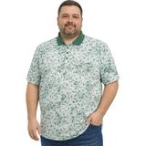 Battal Moda Battalmoda Erkek Büyük Beden Çimen Yeşili Polo Yaka Mikro Desenli Kısa Kollu Tişört 3xl-4xl-5xl-6xl