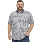 Battal Moda Battalmoda Erkek Büyük Beden Füme Polo Yaka Mikro Desenli Kısa Kollu Tişört 3xl-4xl-5xl-6xl