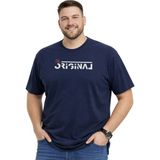 Battal Moda Battalmoda Erkek Büyük Beden Lacivert Bisiklet Yaka Kısa Kollu Original Tişört 3xl-4xl-5xl-6xl