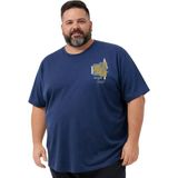 Battal Moda Battalmoda Erkek Büyük Beden Lacivert Bisiklet Yaka Kısa Kollu Pragt Tişört 5xl-6xl-7xl-8xl