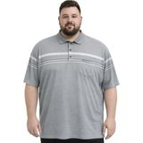 Battal Moda Battalmoda Erkek Büyük Beden Melanj Füme Polo Yaka Kısa Kollu Block Tişört 5xl-6xl-7xl-8xl