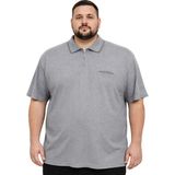 Battal Moda Battalmoda Erkek Büyük Beden Melanj Füme Polo Yaka Kısa Kollu Cepli Tişört 3xl-4xl-5xl-6xl