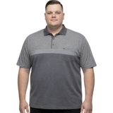 Battal Moda Battalmoda Erkek Büyük Beden Melanj Füme Polo Yaka Kısa Kollu Punto Tişört 5xl-6xl-7xl-8xl
