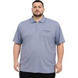 Battal Moda Battalmoda Erkek Büyük Beden Melanj Havacı Polo Yaka Kısa Kollu Cepli Tişört 3xl-4xl-5xl-6xl