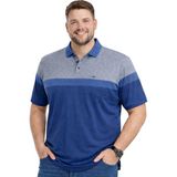 Battal Moda Battalmoda Erkek Büyük Beden Melanj Indigo Polo Yaka Kısa Kollu Band Tişört 3xl-4xl-5xl-6xl