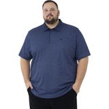 Battal Moda Battalmoda Erkek Büyük Beden Melanj Indigo Polo Yaka Kısa Kollu Pike Tişört 3xl-4xl-5xl-6xl-7xl-8xl - Indigo Melanj