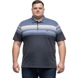 Battal Moda Battalmoda Erkek Büyük Beden Melanj Lacivert Polo Yaka Kısa Kollu Gradient Tişört 3xl-4xl-5xl-6xl