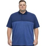 Battal Moda Battalmoda Erkek Büyük Beden Melanj Lacivert Polo Yaka Kısa Kollu Punto Tişört 5xl-6xl-7xl-8xl