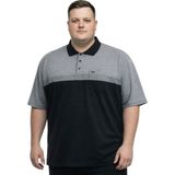 Battal Moda Battalmoda Erkek Büyük Beden Melanj Siyah Polo Yaka Kısa Kollu Punto Tişört 5xl-6xl-7xl-8xl - Siyah Melanj