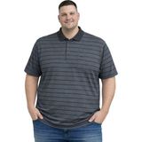 Battal Moda Battalmoda Erkek Büyük Beden Polo Yaka Çizgili Cepli Kısa Kollu Tişört 3xl-4xl-5xl-6xl - Siyah Melanj