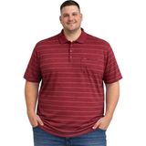 Battal Moda Battalmoda Erkek Büyük Beden Polo Yaka Melanj Bordo Çizgili Cepli Kısa Kollu Tişört 3xl-4xl-5xl-6xl - Bordo Melanj