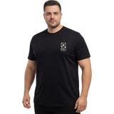 Battal Moda Battalmoda Erkek Büyük Beden Siyah Bisiklet Yaka Kısa Kollu Central Tişört 3xl-4xl-5xl-6xl