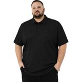Battal Moda Battalmoda Erkek Büyük Beden Siyah Polo Yaka Siyah Kısa Kollu Pike Tişört 3xl-4xl-5xl-6xl