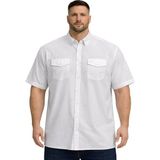 Battal Moda Büyük Beden Erkek Çift Cepli Kısa Kollu Gömlek %100 Pamuk Beyaz 3XL-8XL